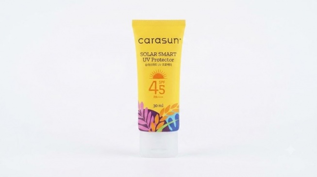 CARASUN Solar Smart UV Protector SPF 45 PA++++. (Watsons dan Gemini AI)