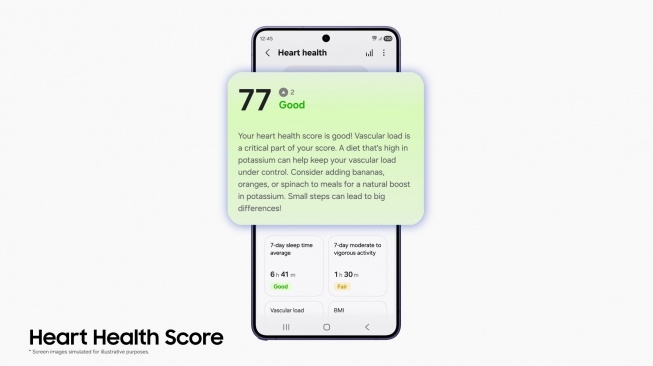 Heart Health Score di Samsung Health. [Samsung Indonesia]