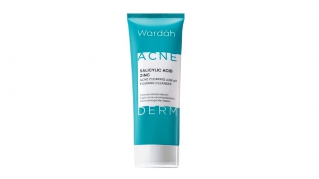 Wardah Acnederm Facial Wash Salicylic Acid Zinc Acne Clearing Low pH Foaming Cleanser (Shopee)