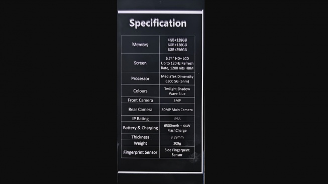 Bocoran spesifikasi vivo T5 Lite 5G. [Xpertpick]