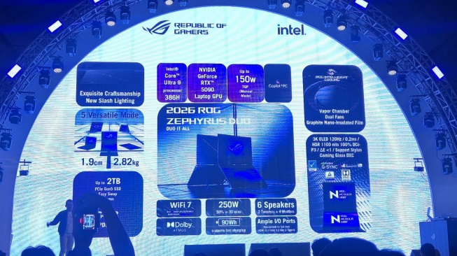 Peluncuran ROG Zephyrus Duo (GX651) di Jakarta, Rabu (17/6/2026). [Suara.com/Dythia]