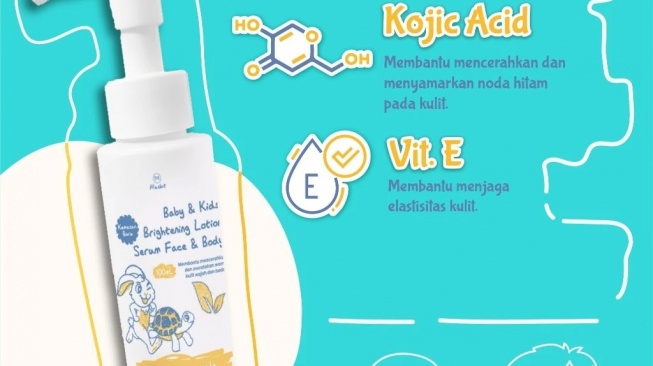 Baby & Kids Brightening Lotion Serum Face & Body Kojic (Shopee)