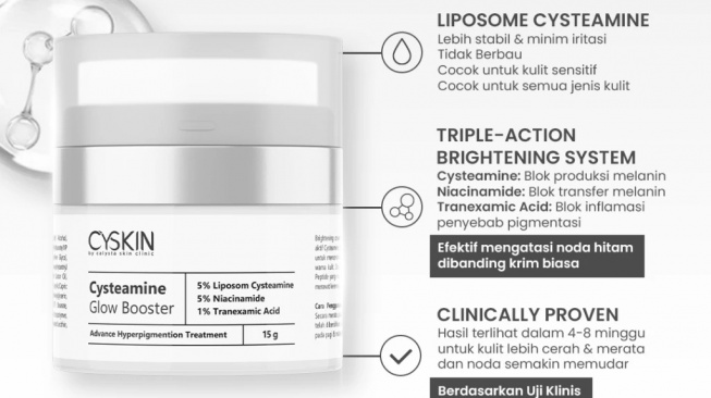 CYSKIN Cysteamine Glow Booster (Shopee)