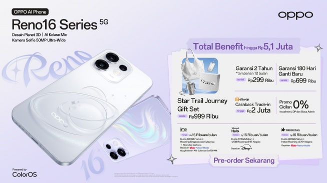 Oppo Reno 16 Series. [Oppo Indonesia]