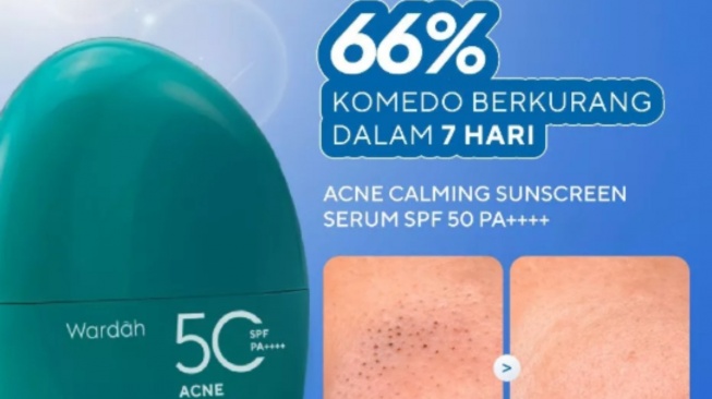 Wardah Sunscreen UV Shield Acne Calming Serum SPF 50 PA++++. [Shopee/Wardah]