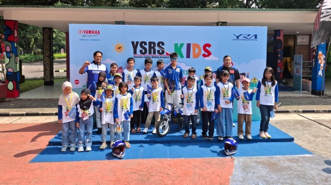 Yamaha Safety Riding Day 2026 di Taman Lalu Lintas Buperta Cibubur, Jakarta Timur, Sabtu (20/6). [Foto: SUARA.COM/Manuel Jeghesta]