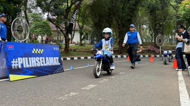 Yamaha Safety Riding Day 2026 di Taman Lalu Lintas Buperta Cibubur, Jakarta Timur, Sabtu (20/6). [Foto: SUARA.COM/Manuel Jeghesta]