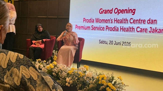 dr. Ratna Dewi Puspita Sari, Sp.OG saat Grand Opening Prodia Women's Health Centre dan Premium Service Prodia Health Care Kramat, Sabtu (20/6/2026). (Suara.com/Dini Afrianti Efendi)