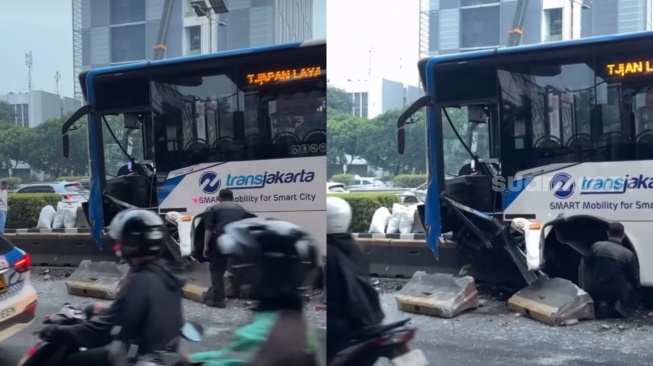 Kronologi Bus Transjakarta Tabrak Pembatas Beton di Cikoko, Tak Ada Penumpang di Dalamnya