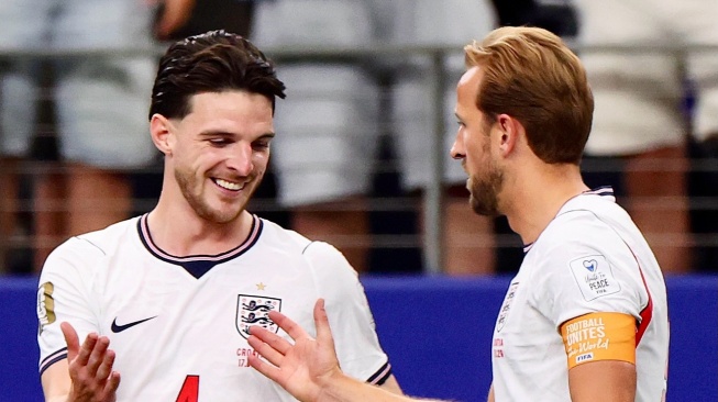 Declan Rice yakin Timnas Inggris bisa mengalahkan siapa pun di Piala Dunia 2026. Simak komentar sang gelandang dan kabar terbaru Bukayo Saka. [Dok. IG Declan Rice]