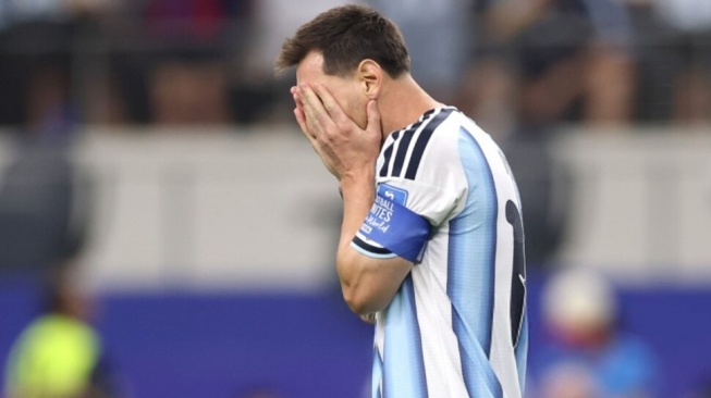 Timnas Argentina untuk sementara ditahan imbang tanpa gol oleh Austria pada laga kedua Grup J Piala Dunia 2026 di AT&T Stadium, Dallas, Rabu (23/6/2026) dinihari WIB. [Tangkap layar X]