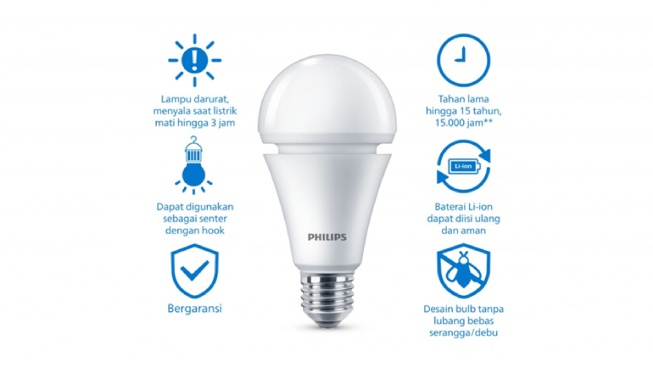 Philips RadiantLine Rechargeable LEDBulb bohlam lampu emergency (shopee)