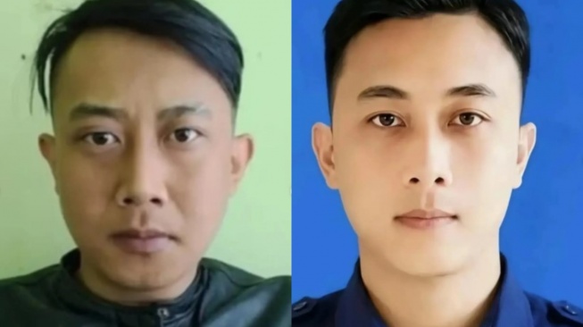 Kolase foto Taufik Hidayat, tersangka kasus dugaan penyekapan dan penyiksaan terhadap kekasihnya, YTR (29), yang hingga kini masih buron. [Suara.com/istimewa]