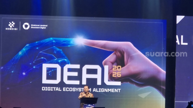 Direktur Jenderal Ekosistem Digital Kementerian Komunikasi dan Digital, Edwin Hidayat Abdullah dalam DEAL 2026 di Jakarta, Selasa (23/6/2026)