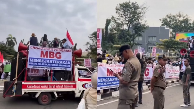 Massa Aksi di Balai Kota Depok Tuntut Kelanjutan Program MBG: Demi Sejahterakan Petani dan Nelayan