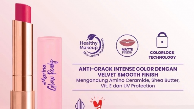 Marina Glow Ready Luscious Lipstick (Shopee)