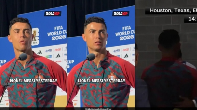 Baru Cetak Brace, Cristiano Ronaldo Mendadak Kesal Gara-gara Ditanya Soal Messi