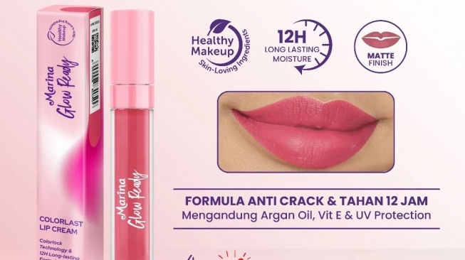 Marina Glow Ready Colorlast Velvet Matte Lip Cream (Shopee)