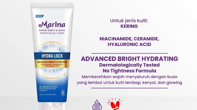 Marina Expert White & Glow Whip Facial Foam Hydra Lock (Shopee)