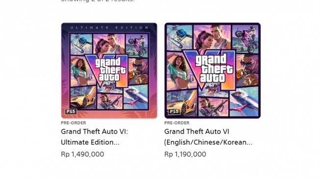 Harga pre order GTA 6 di PlayStatio Store. [PlayStation]