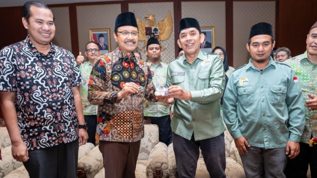 Gus Ipul dalam Silaturahmi Nasional (Silatnas) SP2MI 2026 di Gedung Sasonobudoyo, Taman Mini Indonesia Indah (TMII), Jakarta Timur, Kamis (25/6/2026).(Dok: Kemensos)