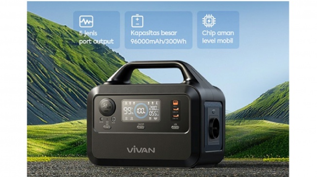 VIVAN Power Station VPS-P300 power bank solar panel surya (shopee)