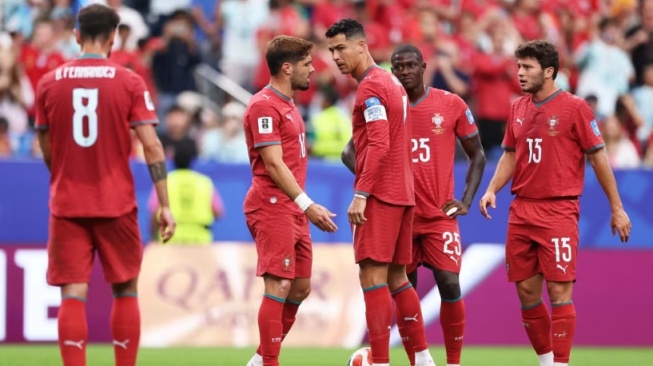 Cristiano Ronaldo, Bruno Fernandes dan rekan-rekannya di skuat Timnas Portugal saat tampil di turnamen Piala Dunia 2026 (dok. FIFA)