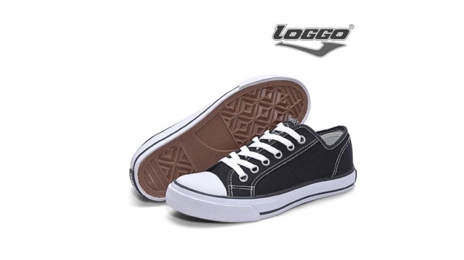 Loggo Classic Low Series sepatu sekolah hitam (shopee)
