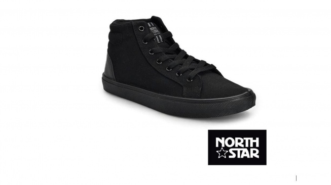 North Star Vamper Full Black sepatu ekolah hitam (shopee)