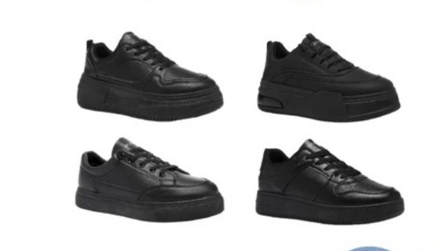 PVN Jeno Sepatu Sekolah Hitam Sneakers