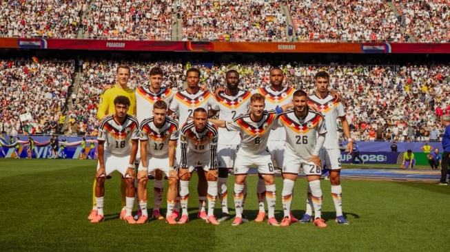 Jerman tersingkir dari Piala Dunia 2026 usai kalah adu penalti dari Paraguay. Simak analisis tiga masalah utama yang membuat racikan Julian Nagelsmann gagal. [Dok. IG DFB Team]