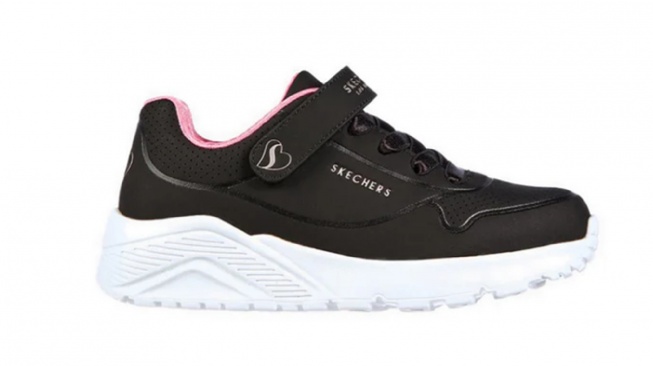 Skechers Uno Lite Girl's Lifestyle Shoes sepatu sekolah hitam (skechers)