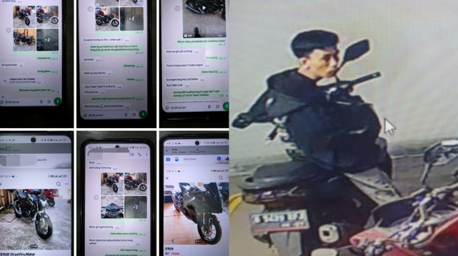 Kolase foto pelaku pencurian sepeda motor di kawasan Apartemen Tokyo Riverside PIK 2, Kecamatan Teluknaga, Kabupaten Tangerang. [istimewa]