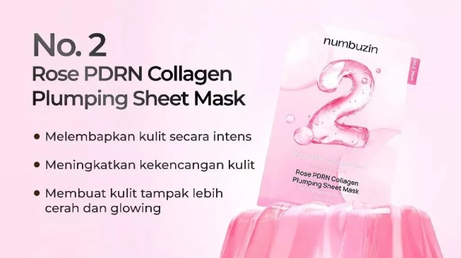 Numbuzin No. 2 Rose PDRN Collagen Plumping Sheet Mask (Shopee)