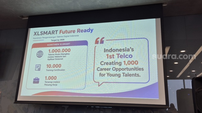 XLSmart luncurkan Future Ready, Jakarta, Jumat (3/7/2026). [Suara.com/Dythia]