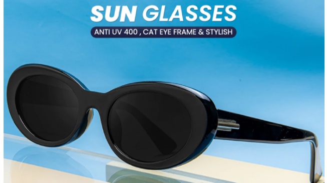 IOOI Eyewear Cat Eye Sunglasses Vintage kacamata Anti UV 693 (shopee)