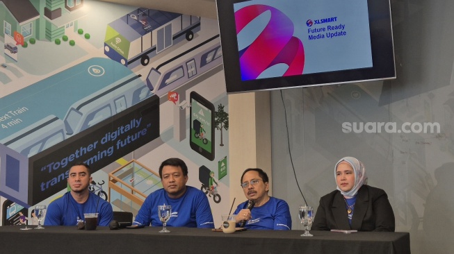 XLSmart luncurkan Future Ready, Jakarta, Jumat (3/7/2026). [Suara.com/Dythia]