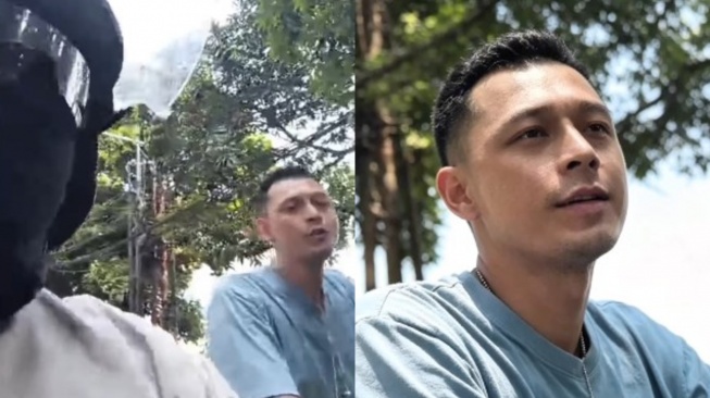 Terduga pelaku yang melakukan aksi pemukulan terhadap seorang pengendara motor di Jalan Moch Kahfi II, Jagakarsa, Jakarta Selatan/  [istimewa]