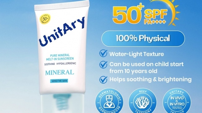 Unitary Mineral Sensitive Skin Sunscreen SPF 50+ PA++++ (Shopee)