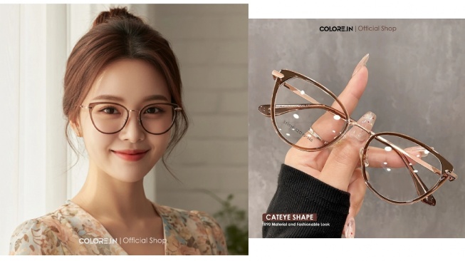 Colore.in Kacamata Cat Eye untuk wajah bulat (shopee/colore.in)