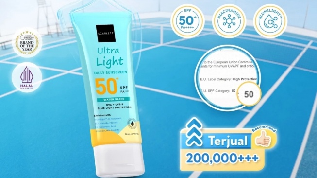 Scarlett Ultra Light Daily Sunscreen SPF 50+ PA++++ (Shopee)