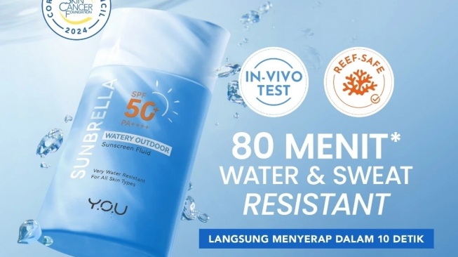 Y.O.U SUNBRELLA Watery Outdoor Sunscreen Fluid (Shopee)