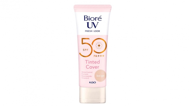 Biore UV Fresh Look Sunscreen Tinted Cover Beige SPF 50 PA+++ (Shopee)