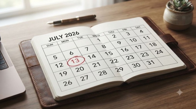 Ilustrasi kalender tanggal 13 Juli. (Gemini AI)