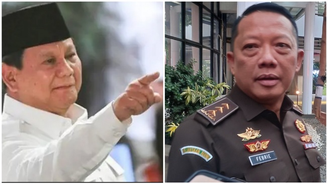 Kolase foto Presiden Prabowo dan Jampidsus Kejagung Febrie Adriansyah.