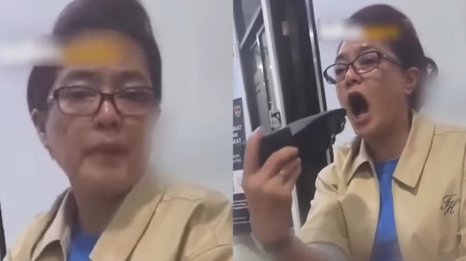 Tangkapan layar video SA, seorang manajer bank swasta saat mengaku mengalami dugaan kekerasan fisik dan perendahan martabat di lingkungan kerja. [Instagram]