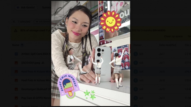 Hasil foto dengan fitur AI, AI Kolase Mix. [Oppo]
