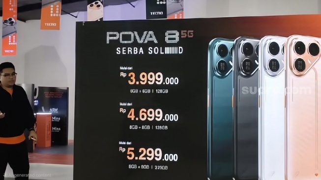 Tecno Pova 8 5G Resmi Hadir, Baterai 8.000mAh Tahan 2 Hari dan Harga Mulai Rp3,9 Juta