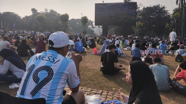 Acara Nobar Piala Dunia 2026 di alun-alun Kabupaten Bogor [Andi Ahmad S/Suara.com]