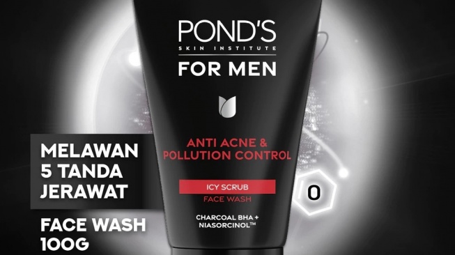 Pond's Men Anti Acne & Pollution Icy Scrub (Shopee)